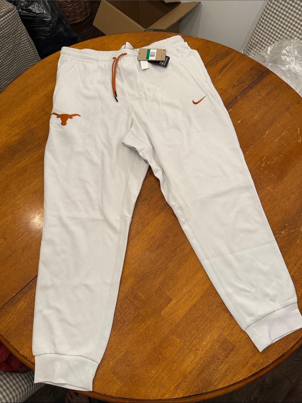 Nike White mens Sweatpants with Orange Logos UT Longhorns xl